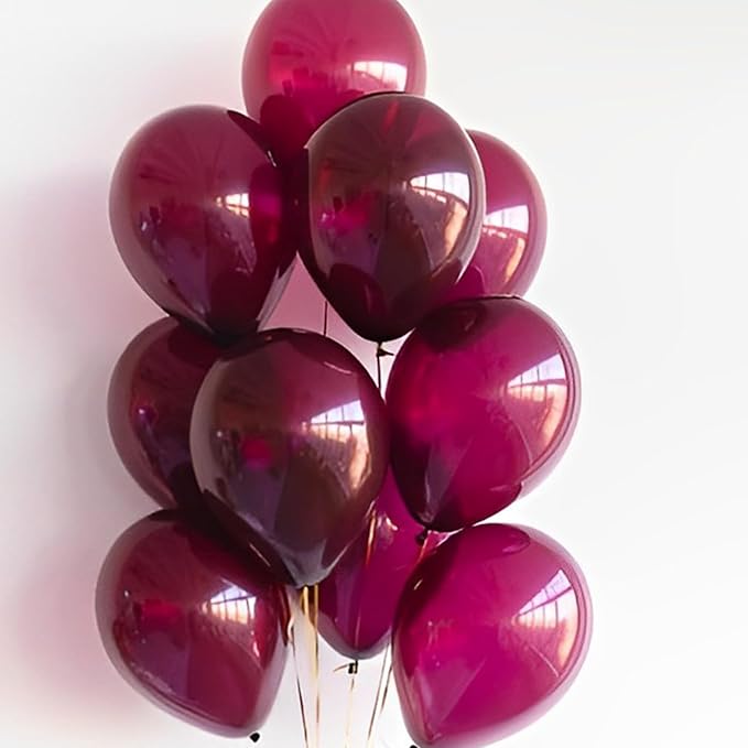 110pcs Burgundy Balloons 12inch Maroon Latex Party Balloons for Graduation, Thanksgiving Day, Autumn Fall Theme Party, Wedding, Birthday, Valentines, Baby Shower Decorations