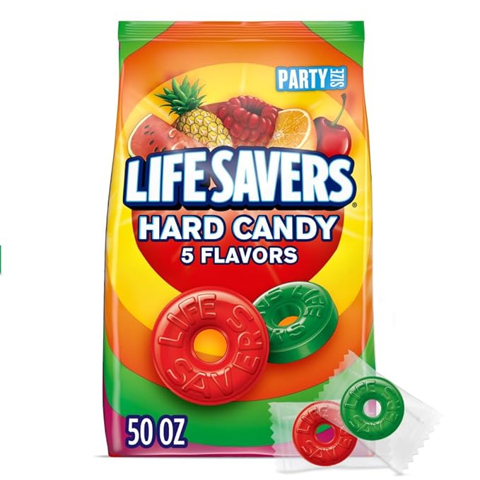 LIFE SAVERS Hard Candy Bag 5 Flavors, Hard Candy Individually Wrapped for Goodie Bags, Road Trips, Treats, Offices, Celebrations, 3.125 LB Party Size
