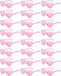 24 Pairs Heart Shaped Sunglasses for Women Colorful Glasses Fun Trendy Transparent Heart Sunglasses Party Favor