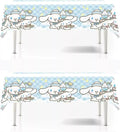 2pcs Pink Cat Tablecloth Cute Anime Themed Party Supplies Tablecover Perfect for Birthday Celebration and Party Decorations (70x42.9 inch) (Star Dog)