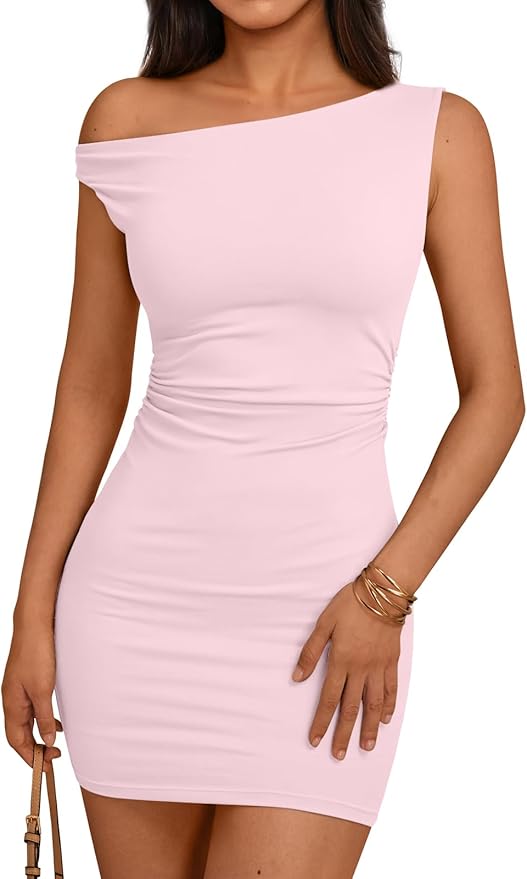 Trendy Queen Womens Mini Summer Dresses 2026 Going Out Off The Shoulder Bodycon Sexy Party Club Spring Fashion Outfits