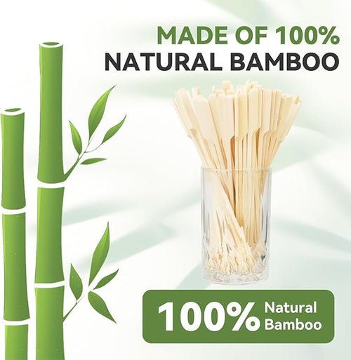 100PCS Cocktail Picks, Fancy Picks for Appetizers, Decorative Skewers for Appetizers Drinks Party Fruit, 10 Inch Long Wooden Bamboo Paddle Food Sticks Charcuterie Boards Accessories