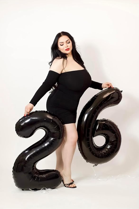Number 20 Balloons, Balloons for Man Woman 20th Black Birthday Party Decoration, 40 Inch Foil Number Ballon for 20, 2026 Anniversary, Bridal Shower, Graduation, Halloween, New Year