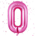 Pink Number Balloons, Large Hot pink Number 0 Balloon 40 Inch Pink 0 Balloon for Men Women Boys Girls Birthday Party Decoration