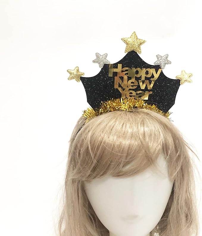 BinaryABC Happy New Year Headband Tiara,2026 New Year Eve Party Supplies