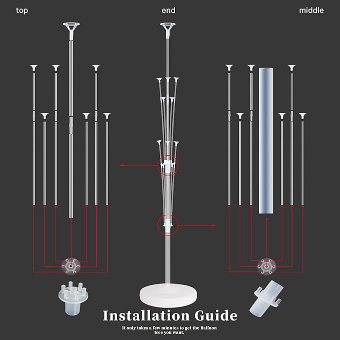 Balloon Column Kit for Floor-Balloon Columns with Stand, Base and Pole,Balloon Tower Backdrop Decoration for Wedding, Baby Shower, Birthday Party, or Bachelorette Parties (WHITE)
