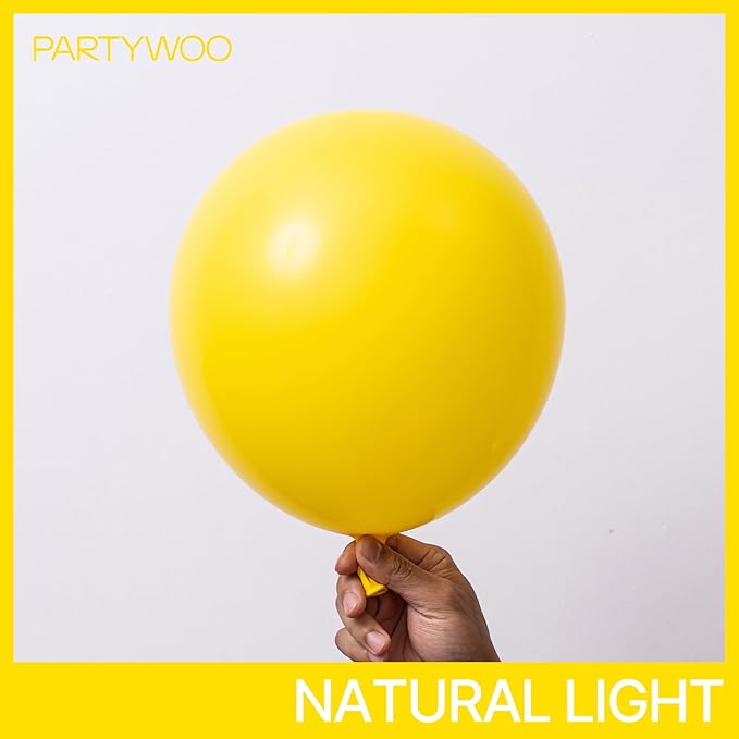 PartyWoo Yellow Balloons 155pcs Different Sizes of 18 12 10 5 Inch Matte Yellow Latex Balloon Arch Kit Garland for Easter Bee Baby Shower Sunflower Birthday Graduation Party Decorations Yellow-Y55