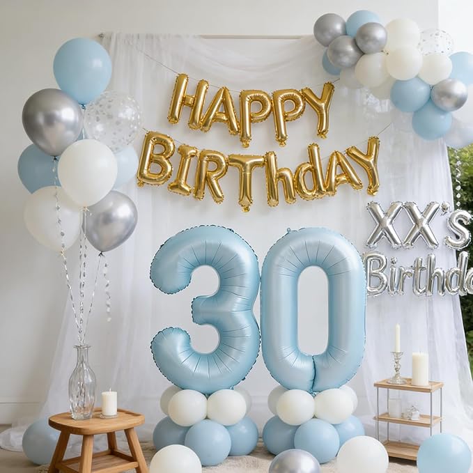 40 In Matte Blue Number Balloons Helium Foil Mylar Balloon Birthday Party banquet Decoration Digital 13