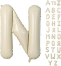 Biapian 40 Inch Giant Cream N Foil Balloon - Big Single Alphabet A-Z Balloons, Helium for Birthday, Baby Shower, Wedding, Anniversary Party Decoration