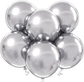 18 Inch Metallic Silver Balloons - 35pcs Large Thick Chrome Silver Balloons for Birthday, Baby Shower, Wedding, Graduation, Summer Themed Party Decorations