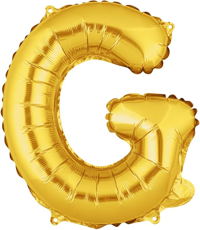 Restaurantware-Balloonify 16 Inch Letter Balloon, 1 Alphabet Party Balloon - Letter G, Self-Sealing, Gold Foil Mylar Finish, Hanging Loop, Decoration For Birthday, Wedding, Or Graduation