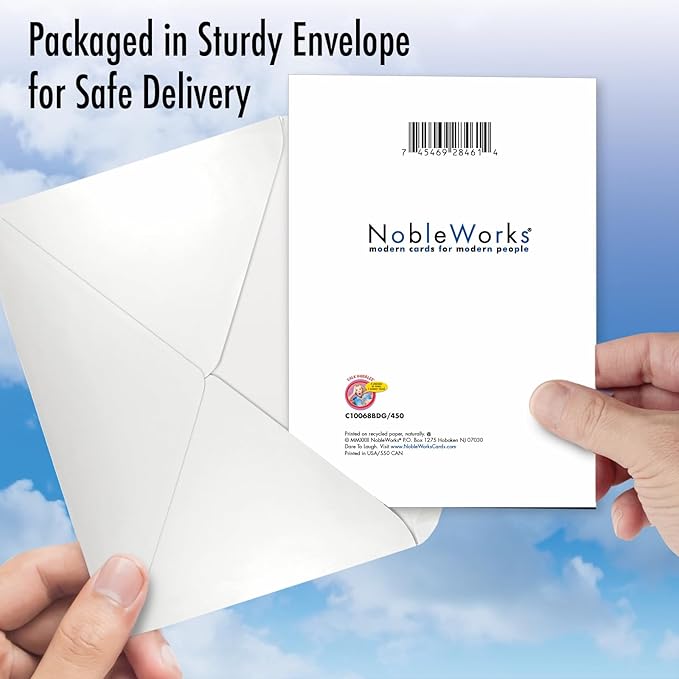 NobleWorks Humorous Birthday Greeting Card with 5 x 7 Inch Envelope (1 Card) Bday Good Friends C10068BDG