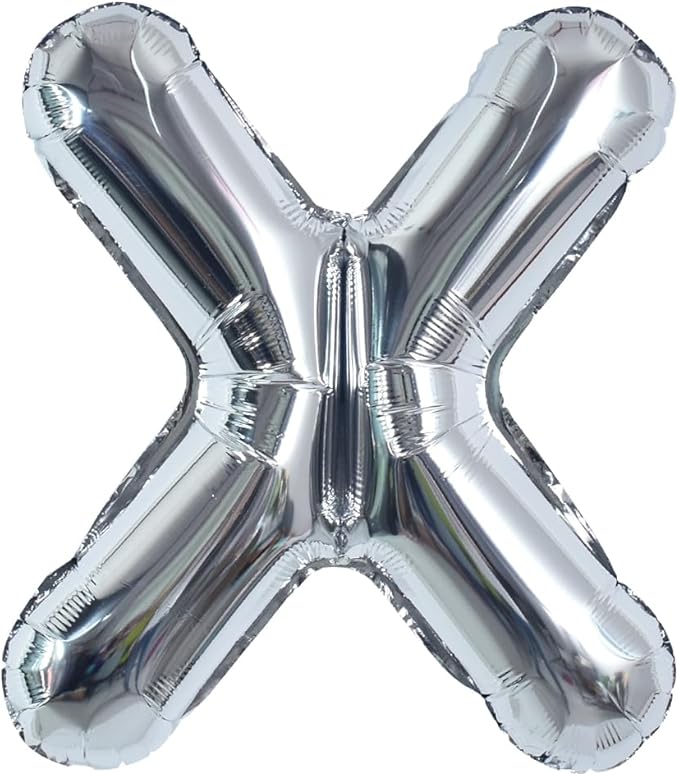 TONIFUL 40 Inch Large Silver Letter X Balloons Helium Balloons,Foil Mylar Big Letter Balloons for 2026 New Year Eve Graduation Wedding Baby Shower Birthday Party Anniversary Supplies Decorations