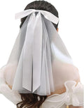 White Short Wedding Veil Pearl Rhinestone Bride Veils Bridal Veils Bachelorette Party Veil for Brides and Women