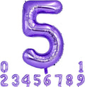 TONIFUL 40 Inch Purple Large Numbers Balloon 0-9 Birthday Party Decor,Foil Mylar Big Number Balloon Digital 5 for Birthday Party,Wedding, Bridal Shower Engagement Photo Shoot, Anniversary