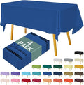 Disposable Plastic Tablecloth 54x108 Inch Rectangle - Royal Blue, 4 Pack Waterproof & Tear-Resistant Party Table Cover for Dining, Picnic, Crafts, Holiday Decor