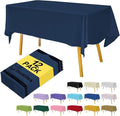 Premium Disposable Table Cloth - 12 Pack, 54 x 108 Inch Table Cloths for Parties, Decorative Tablecloths for Rectangle Tables, Navy Blue Plastic Table Cover, Leakproof & Sturdy, Navy Blue