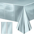 2 pcs Light Blue Tablecloth Plastic -Stunning Metallic Matte Finish, 40" x 108" Baby Shower Blue Table Cloth, Perfect for Christmas Winter Birthday Party Wedding Grad Decorations