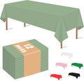 MRJ 12 Packs Disposable Plastic Tablecloths 54x108 Inch, Sage Green Rectangle Table Cover for Birthday Party Wedding Banquet Decorations