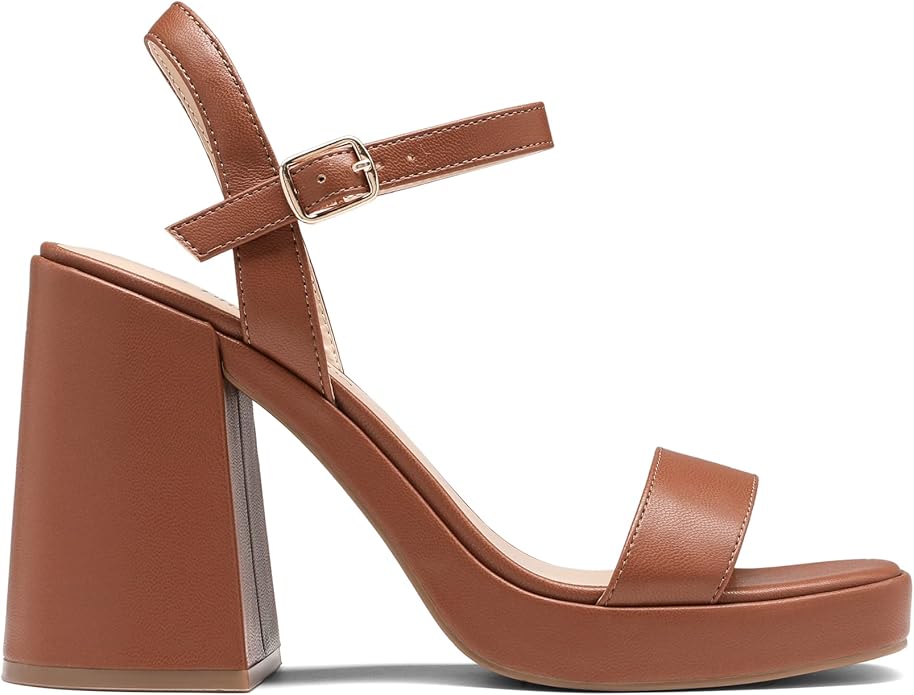 DREAM PAIRS Heels for Women Block Chunky Platform High Heels Open Toe Fashion Wedding Party Evening Prom Dance Ankle Strap Dress Pump Sandals Shoes