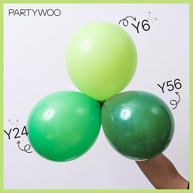 PartyWoo Lime Green Balloons 152pcs Different Sizes of 18 12 10 5 Inch Light Green Latex Balloon Arch Kit Garland for Wedding Birthday Dinosaur Jungle Golf Football Theme Party Decorations Green-Y6
