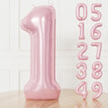 Pink Number 1 Balloons – 40 Inch Giant Foil Number Balloon, Light Pink Big Number Balloon for Girls Birthday, Baby Shower, Princess Theme Party Decorations