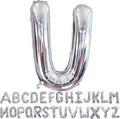 Silver Letter U Balloons 40 inch Large Alphabet U Balloons Silver Helium Foil Letter Balloon Banner for Birthday Party Anniversary Wedding Decoration