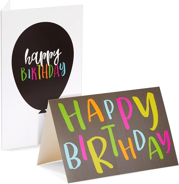 BEST PAPER GREETINGS Birthday Cards - Assorted Birthday Cards Blank Inside - Blank Note & Envelope Pack - 4x6 in, Pack of 36, Multicolor