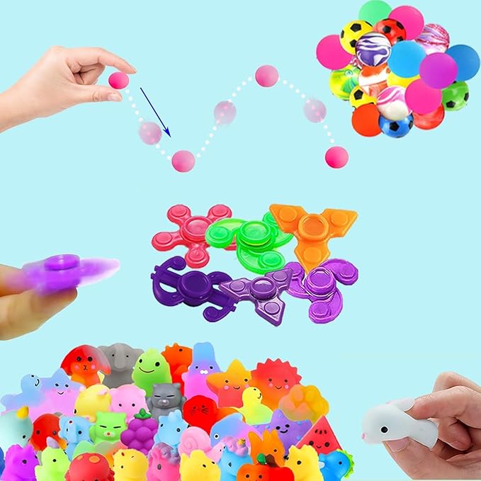 128 Pcs Party Favors Toys for Kids, Treasure Box Toys for Classroom Carnival Prizes Rewards Bulk, Easter Egg Fillers, Goodie Bag Stuffers for Kids Party, Pinata Fillers Birthday Gifts