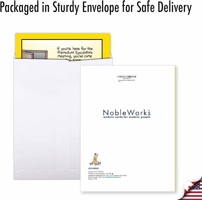 NobleWorks -1 Funny Birthday Card Inappropriate (8.5 x 11 Inch) - Humor Cartoon Bday Notecard with Envelope - Too Soon J8318BDG