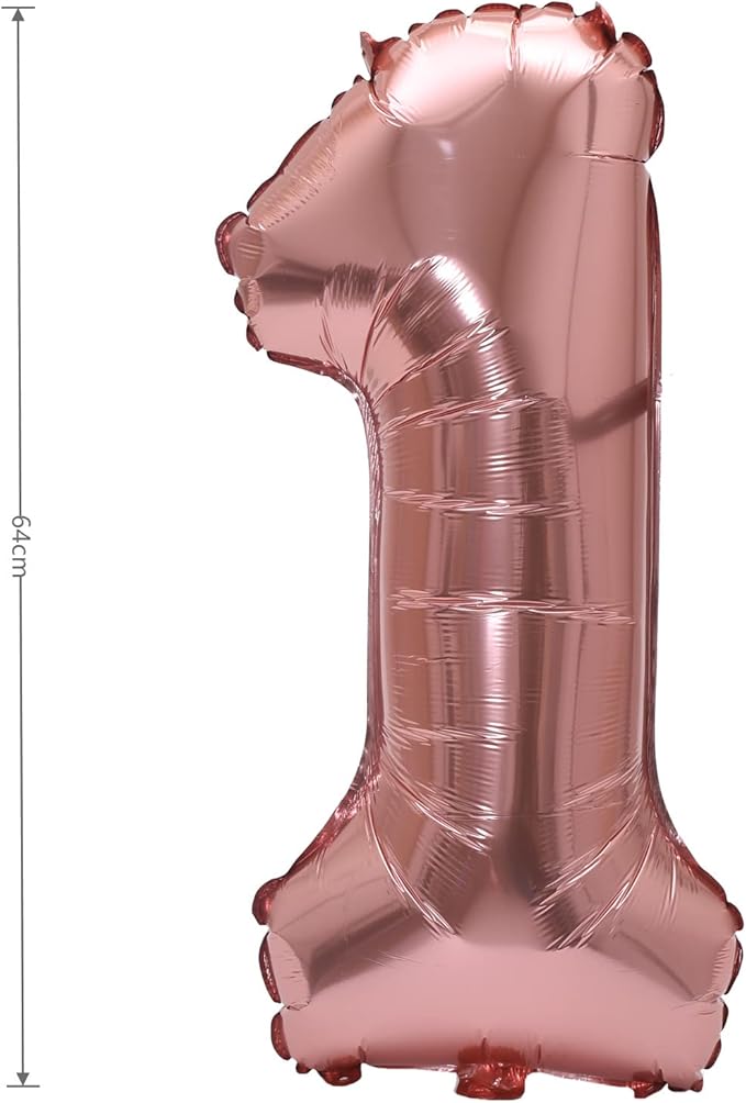 YPSelected 32 Inch Large Foil Helium Number Balloon Birthday Wedding Party 0-9 (Rose Gold, 1)
