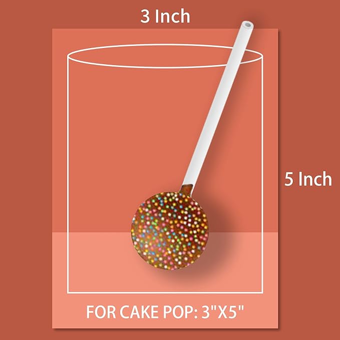 Yotelab Cake Pop Bags, 3x5 Inches Clear Cellophane Lollipop Bags With Twist Ties,100 Pcs