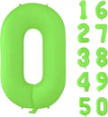 Fluorescent Green Number Balloon 40 inch Giant Foil Helium Balloons Green Number 0 Balloon for Birthday Party Decorations