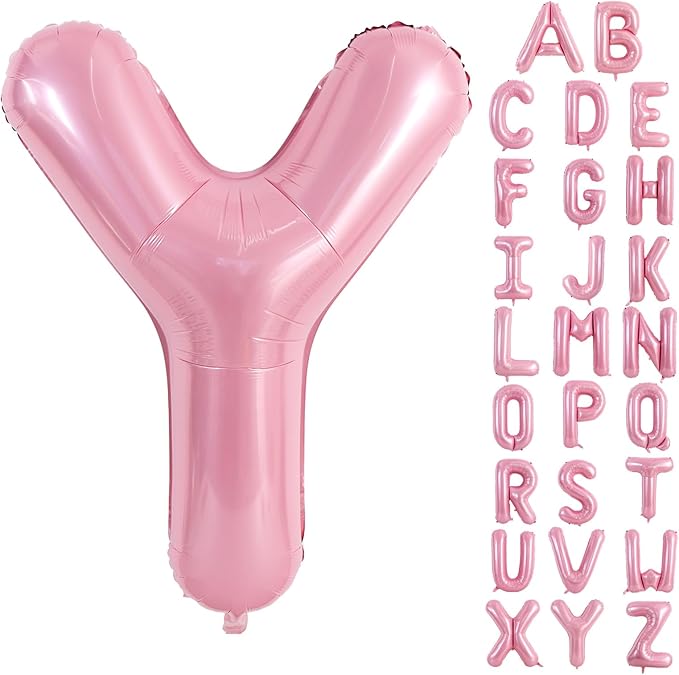 TONIFUL 40 Inch Large Pink Letter Y Balloons Giant Foil Mylar Alphabet Balloon for Birthday Party Anniversary Baby Shower Wedding Supplies Decorations