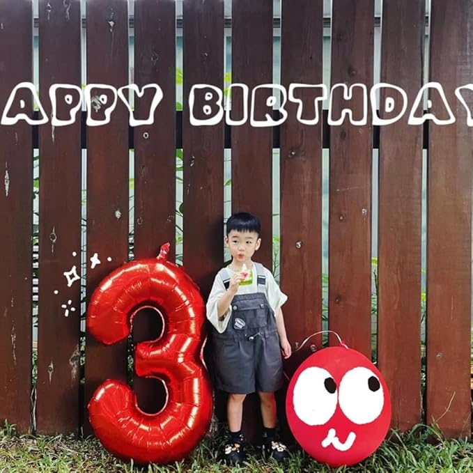40 Inch Red Number 4 Balloon Large Red Foil Balloon Red 4 Balloons Mylar Helium Balloon for 4th Birthday Party Decorations Girls Boys Baby Shower Wedding Anniversary Decoration