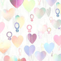 Engagement Bachelorette Party-Decorations Iridescent Heart-Ring Garland - 52Ft Holographic Disco Wedding Paper Streamers Banner,Valentines Day Galentines Proposal Decor Lasting Surprise