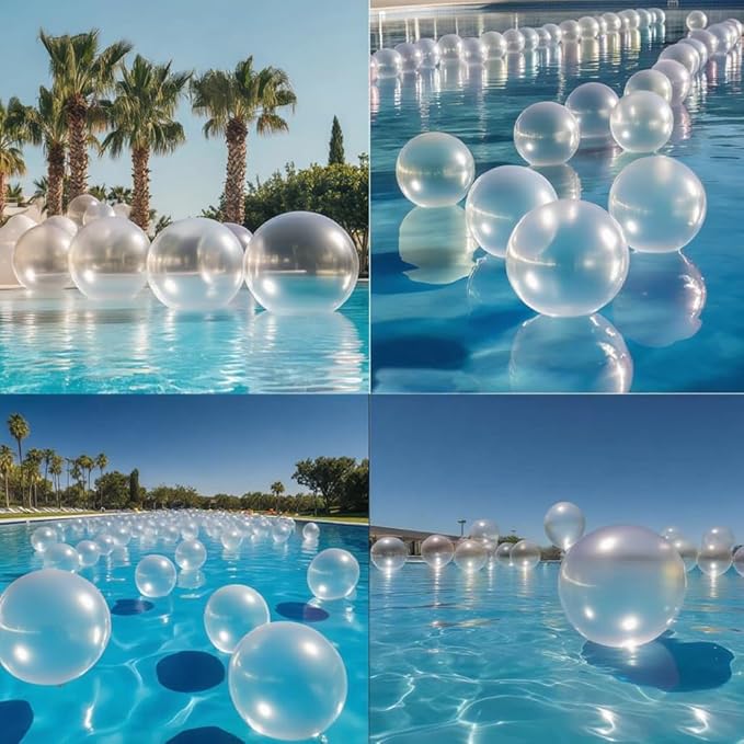 50 Pcs Clear Balloons Kit 18 24 36 Multi Sizes Transparent Giant Balloon, Use for Pool Party Birthdays, Weddings, Events Party Decoration Supplies