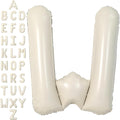 SUWEN 40 Inch Cream Large W Letter Balloons Big Foil Helium Letter Balloons A-Z Jumbo Mylar Happy Birthday Party Decorations for Girl Anniversary Party Supplies
