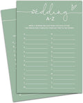 Wedding A-Z Alphabet Item Game, Sea Green Bridal Shower Games, 30 Elegant Game for Bachelorette Engagement Party Reception Supplies - A13