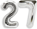 AULE 40 Inch Large 27 Balloon Numbers Silver, Big Foil Number Balloons, Giant Helium Happy 27th Birthday Party Decorations for Man and Women, Huge Mylar Anniversary Party Supplies