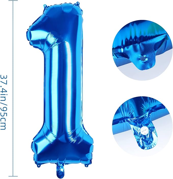 Number Balloons 40 Inch Blue Number 1 Balloon Large Helium Foil Mylar Balloons For Birthdays Party Decorations/Wedding/Anniversary/Graduations/Baby Shower