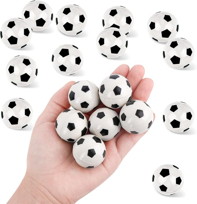 24 Pcs Soccer Bouncy Balls for Kids, 32mm Rubber Bounce Sport Balls Bulk for Party Favors, Goodie Bag Fillers, Easter Gift Bag Stuffers, Basket Stuffers, Classroom Prizes, Carnival Party Supplies