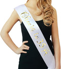 It's my 35th Birthday Sash for Women,Men and Girls,Cheers to 35,Happy 35th Birthday Sash White with Gold Foil Lettering.