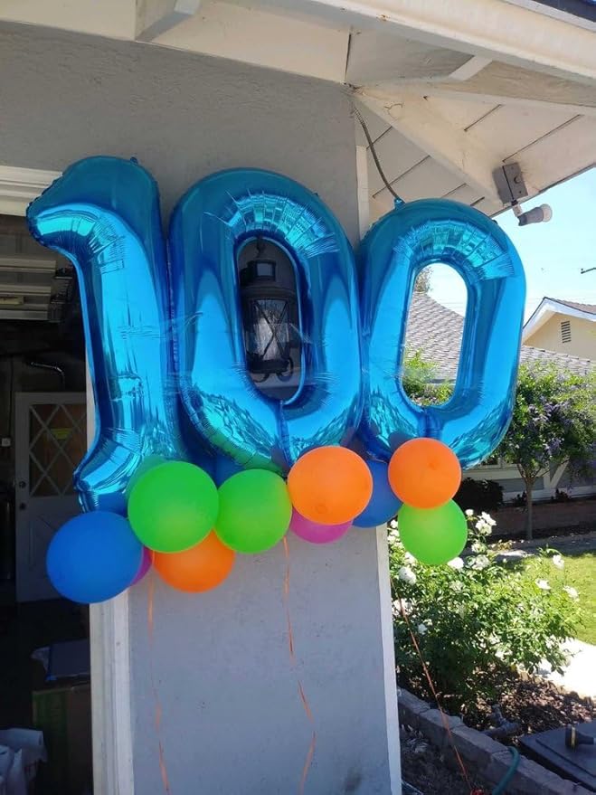 Metallic Blue Number 7 Balloon 40 Inch, 7th Birthday Party Decorations for Children, Giant 7 Foil Balloon for Party Supplies