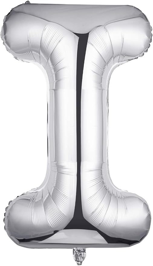 Letter Balloons 40 Inch, Single Silver Letter I Balloons Aluminum Hanging Foil Film Balloon for Baby Shower, Wedding Anniversary, Graduation, Birthday Party Decoration