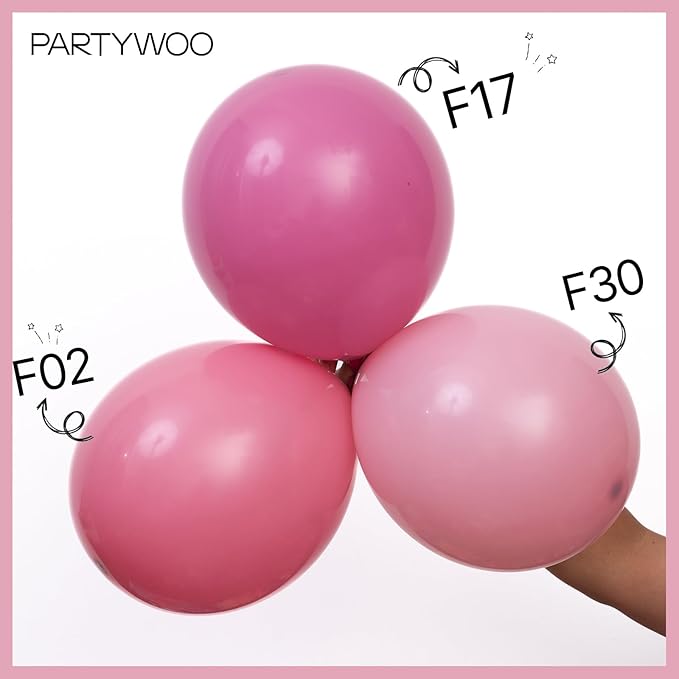 PartyWoo Mauve Balloons 140pcs Different Sizes of 18 12 10 5 Inch Dusty Pink Rose Blush Boho Netural Balloon Arch Kit Garland for Baby Shower Wedding Engagement Birthday Party Decorations Pink-F02