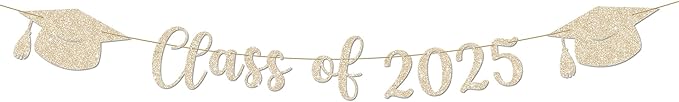 Class of 2025 Decorations - 9 ft Pre-Strung Class of 2025 Banner, Graduation Party Decorations & Decor for Elementary, 5th Grade, 8th Grade, High School, College, Congrats Grad Sign