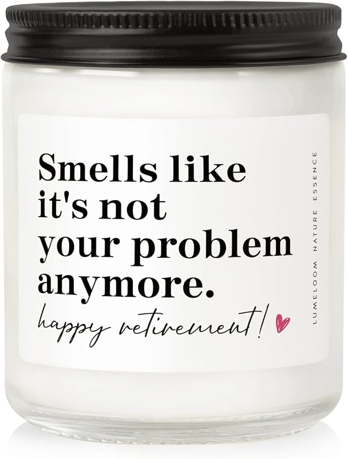 Retirement Gift for Woman, Men - 9oz Lavender Scented Soy Wax Candle- Best 2026 Retired Gifts for Women, Men, Friends, Coworker, Teacher, Funny Retirement Candle Decoration
