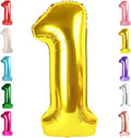 Number Balloons 1, 40 Inch One Balloons for 1st Birthday Girl Boy 1 11 21 Party Decorations Baby Shower Photo Shoot, Gold 1 Balloon