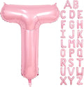 Pink Letter T Balloons,40 Inch T Letter Balloon Light Pink,A to Z Alphabet Polyester Film Helium Custom Pastel Balloon for Birthday Anniversary Baby Shower Wedding Party Decorations